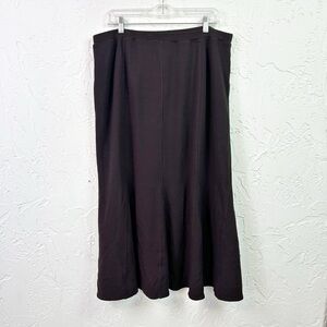 Eileen Fisher Chocolate Brown A-Line Midi Skirt